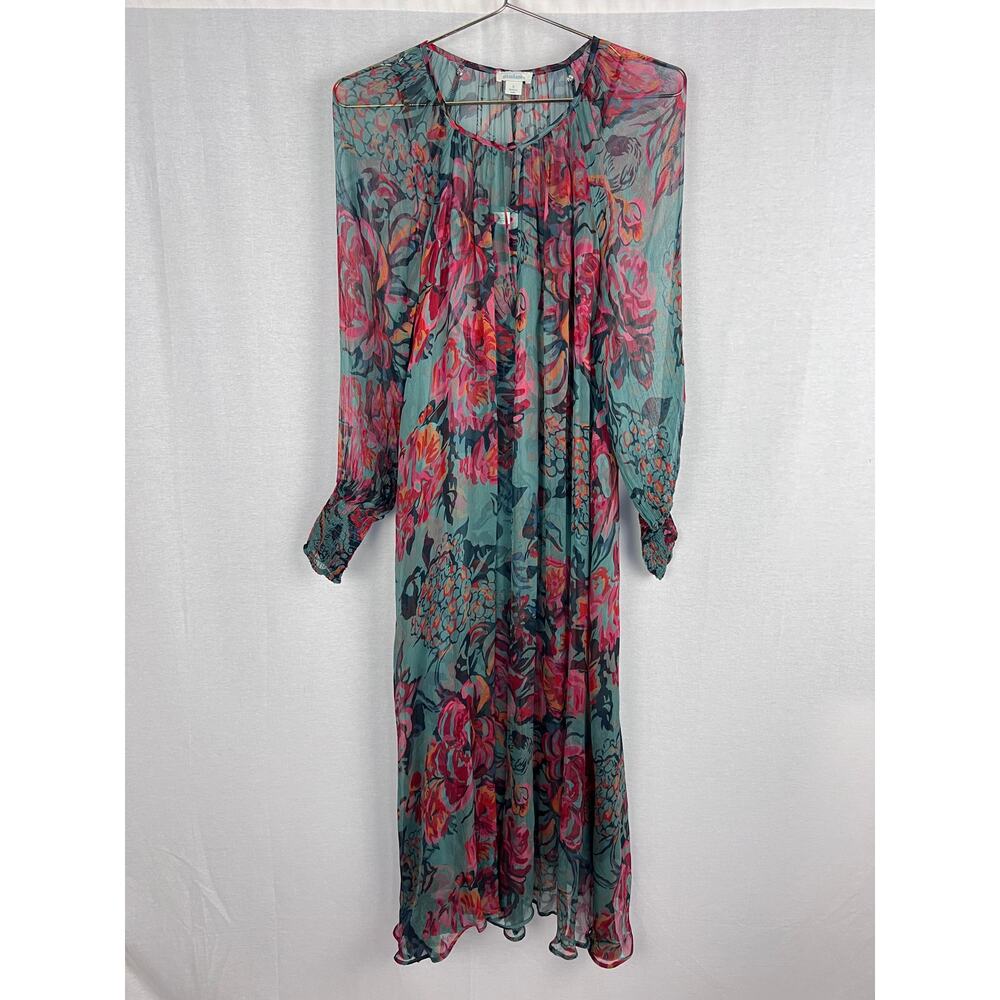 Sundance Dress Janella Midi Sheer Floral Boho Western Country Sundress Feminine - Picture 3 of 9